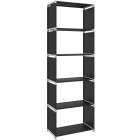 Étagère de rangement bibliothèque à 5 niveaux charge par étagère de 5 kg 50 x 30 x 180 cm noir 