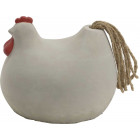 Poule deco en pierre et corde moyen modèle