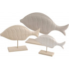 Statuettes en bois poisson (lot de 3)