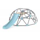 Dôme d'escalade en métal et bois avec toboggan