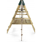 Portique en bois avec toboggan  et agrès