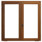 Fenêtre bois 2 vantaux h105 x l110 côtés tableau + poignée (ref 010220f9) gd menuiseries