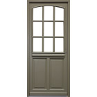 Porte d'entrée bois vitrée, ady , vert ral7002,, h.215xl.90  p.gauche + poignée et barillet (ref010723no) cote tableau gd menuiseries