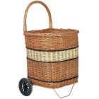 Chariot à bûches en osier buff bicolore