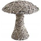 Champignon en osier gris et bois