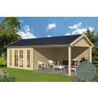 Dépendance de jardin en bois breteuil bardeau droit vert