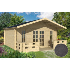 Dépendance de jardin en bois conches bardeau arrondi noir