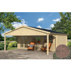 Dépendance de jardin en bois landes bardeau droit brun