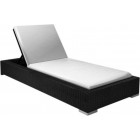 Transat résine tressée noire avec matelas