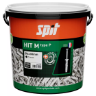Cheville à frapper HIT-M P tête plate en nylon et clou-vis zingué - Seau de 1000 pièces - SPIT - 060125