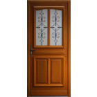 Porte d'entrée bois vitrée, vauban, h.215xl.90  p. Droit + poignée et barillet cotes (ref 010403rfp) tableau gd menuiseries