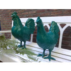 Coq de couleur en résine 38 cm