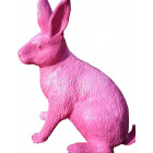 Lièvre assis coloré en résine 58 cm