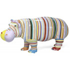 Hippopotame design zébré de couleur en résine