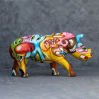 Rhinocéros design pop art en résine