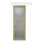 Porte coulissante "ayous" vitrages dépoli h204 x l93 + rail blanc + 2 coquilles - gd menuiseries