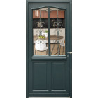 Porte d'entrée bois exo vitrée 'sabrina' 215x90 poussant gauche cote tableau vendue avec poignee et barillet gd menuiseries