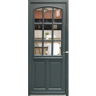 Porte d'entrée bois exo vitrée 'alexa' 215x80 poussant gauche cote tableau vendue avec poignee et barillet gd menuiseries