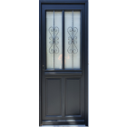 Porte d'entrée bois vitrée, sobra, h.215xl.90  p. Droit + poignée et barillet (ref 010403fp) cote tableau gd menuiseries