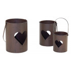 Photophore en métal rouillé (lot de 3)