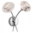 Applique 2 ampoules lisbon, chrome et verre