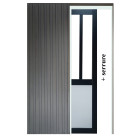 Porte coulissante atelier noir et panneaux blanc vitree h204 x l83 + systeme de galandage et kit de finition inclus gd menuiseries