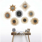 Miroir en rotin fleur