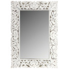 Miroir en manguier patiné blanc