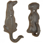 Patère queue de chien en fonte (lot de 2)