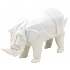 Rhinocéros déco en résine blanche origami