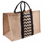 Sac à bûches en jute plastifiée motifs chevrons