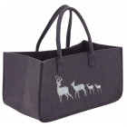 Sac à bûches en feutrine motifs cerfs