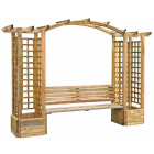 Pergola en pin treillis et banc florence