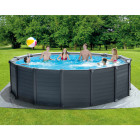 Ensemble de piscine hors sol graphite gray panel 478x124 cm