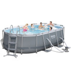 Bestway piscine "levant" 424 x 250 100 cm ovale gris