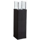 Photophore d'extérieur noir en résine et verre