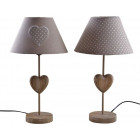 Lampe coeur en bois (lot de 2)