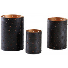 Photophores noirs et dorés (set de 3)