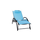 Fauteuil relax bleu - structure pliable et confortable
