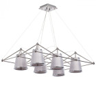 Chandelier chromé megapolis 6 ampoules 115 cm
