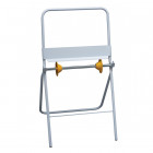 Dérouleur de bobine essuie-mains rolind sur pieds support et lame de coupe en acier poudré blanc