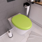 Abattant wc - mdf et double frein de chute - soft green Aurlane - 700586