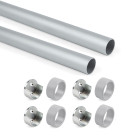 Kit tube de penderie cirulaire Ø28 - Longueur et coloris au choix