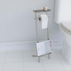 Support à papier toilettes avec tablette et porte revues