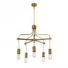 Chandelier douille, 5 éclairages en laiton antique