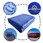 Bâche de protection imperméable résistante aux intempéries polyester revêtu de pvc 650 g m² couverture étanche d'extérieur camion meuble de jardin bois 2x3 m bleu