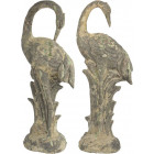Héron décoratif en terre cuite (lot de 2)