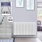 Radiateur chauffage centrale pour salle de bain salon cuisine couloir chambre à coucher panneau double 60 x 102,2 cm blanc
