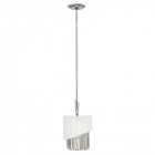 Suspension gigi, nickel poli, cristal, organza blanc