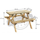 Table pique-nique bois pour enfant wapiti